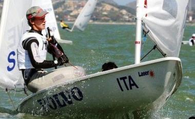 <b>IN BARCA. </b> Francesco Marrai a bordo del suo laser     