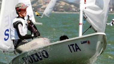 <b>IN BARCA. </b> Francesco Marrai a bordo del suo laser