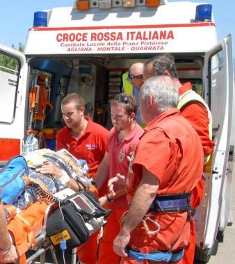 Un intervento di soccorso dei volontari