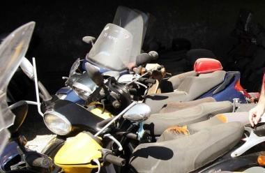 Un deposito di scooter sequestrati 