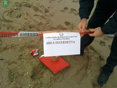 <b>AREA VIETATA.</b> Tutta la zona &egrave; stata recintata dalla Costiera 