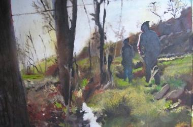 Uno dei quadri di Monica De Luca in esposizione 