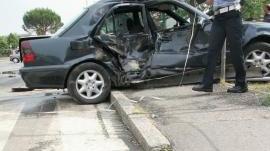 Rilievi dei vigili dopo un incidente