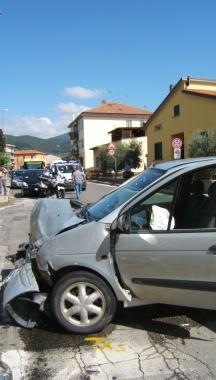 L’auto coinvolta nello scontro