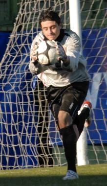 Il portiere arancione Flauto in una gara dello scorso campionato 