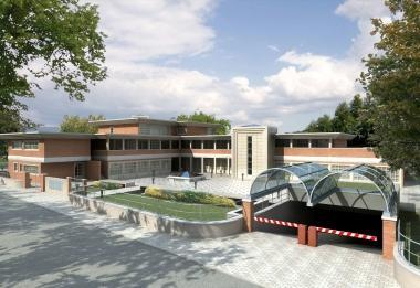 <b>CROCE BIANCA.</b> Roni e, in alto il progetto della sede 