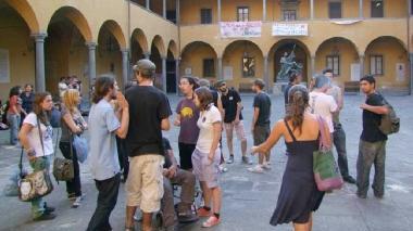 Studenti all’interno del cortile della Sapienza