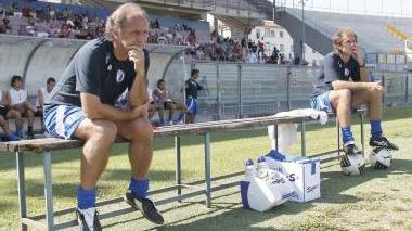 Un’espressione di Stefano Cuoghi durante un allenamento della squadra nerazzurra