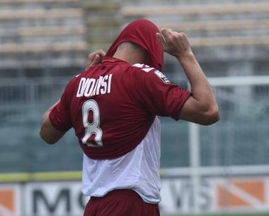 <b>DELUSIONE.</b> Tutta la rabbia di Federico Dionisi al fischio finale: per il Livorno &egrave; una grande occasione persa   