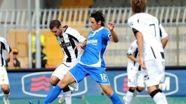 Jacopo Fanucchi in azione durante la sfida in casa dell’Ascoli