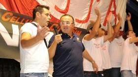 Il coach Blengini intervistato dal capo ufficio stampa Marco Lepri