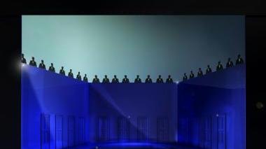 La scena allestita per l’opera di Gounod