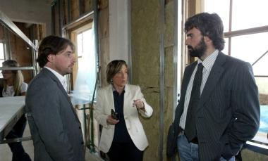 Il sindaco Mangani, lassessore provinciale Cantini e Parrini nel cantiere 