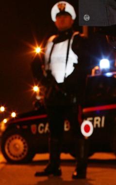 Controllo dei carabinieri di notte 