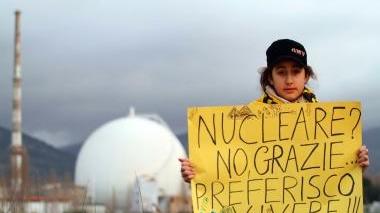 Una protesta contro l’arrivo delle scorie radioattive