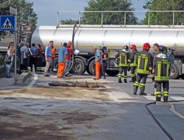 La cisterna che ha sversato carburante a Stagno 