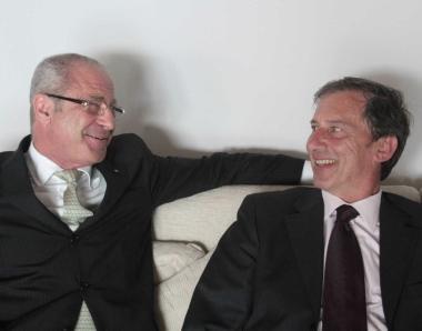 Giannini (a destra) con Federico Barbera, presidente Assimprese 