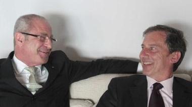 Giannini (a destra) con Federico Barbera, presidente Assimprese