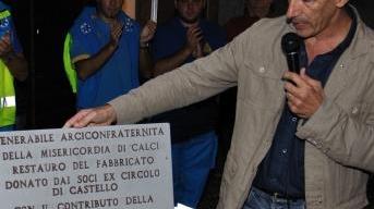 La lapide che ricorda il restauro
