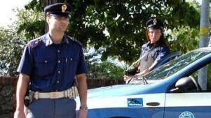 Un posto di blocco della polizia