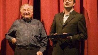 Il sindaco con il maestro Handt