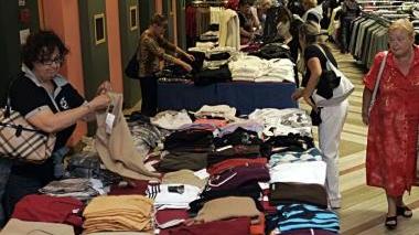 Tullio Pancioli e, in alto, l’outlet che era stato allestito nei locali del Palacongressi di sua proprietà