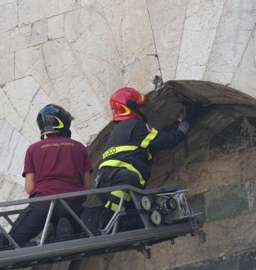 Lintervento dei vigili del fuoco 
