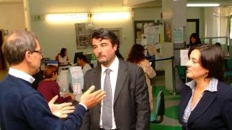 Un momento della visita del presidente Baccelli