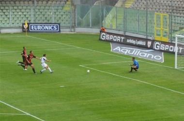 <b>L1-0.</b> Super Taormina segna il gol del momentaneo vantaggio delle zebre 