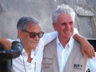 <b>SUL SET.</b> Amasi Damiani (a sinistra) con Sergio Cioni della Net Group Communication 