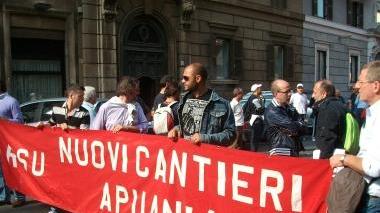 I lavoratori di Nca in corteo a Roma