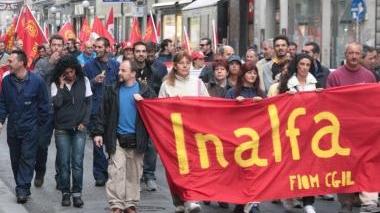 <b>CORTEO.</b> I lavoratori dell’Inalfa