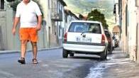 A destra la perdita di via Antonelli a sinistra quella in via della Quiete