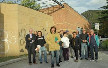 La protesta di ieri davanti allimpianto di teleriscaldamento 