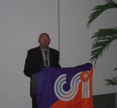 <b>CSI PISA</b> Il presidente Nardella durante il suo intervento e tre momenti della festa al Centro Maccarrone; pi&ugrave; in basso la Pisa Marathon   