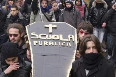 Studenti durante una protesta 