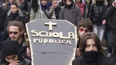 Studenti durante una protesta