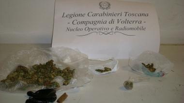 La droga sequestrata ai due giovani 