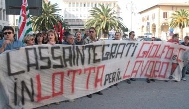 Giolfo e Calcagno, protesta in Provincia