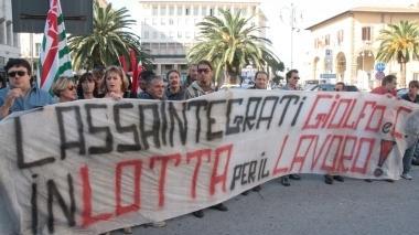 Giolfo e Calcagno, protesta in Provincia