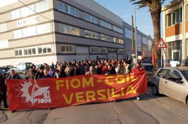 Manifestazione dei lavoratori di Polo Nautico  