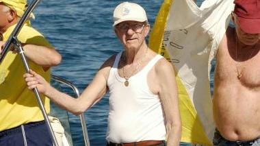 Egiziano Ramagli sulla barca dell’Ovo Sodo al Palio Marinaro