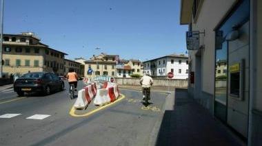 La pista ciclabile nel centro di Montelupo Fiorentino