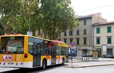 Un bus in centro citt&agrave; 