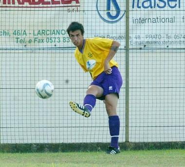 Lattaccante DInnocenti, autore del gol vittoria del Marliana Nievole 