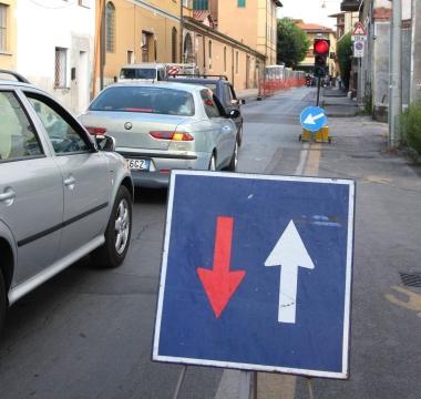 I lavori su via Oberdan 