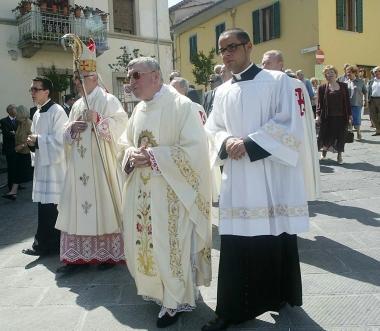 Monsignor Egisto Cortesi con il vescovo di Pescia Giovanni De Vivo a Ponte Buggianese      
