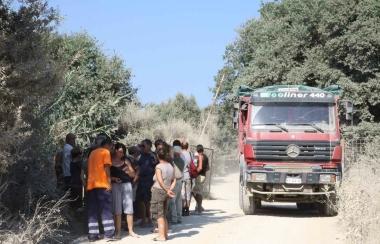 Camion esce dalla cava di Bellabarba 