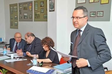 In alto Stefano Morandi il giorno in cui &egrave; stato eletto alla presidenza camerale  