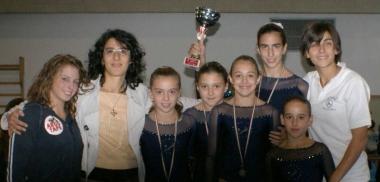 La squadra di serie C dellAirone Argotape che ha vinto la prova della Fig andata in scena al palazzetto dello sport di Montevarchi 